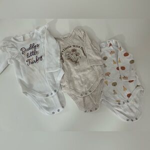 Baby Girl Bundle 3–6M Fall Neutral Outfit Onesie Set (3pcs)